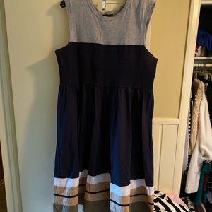Color block dress - navy/olive/gray